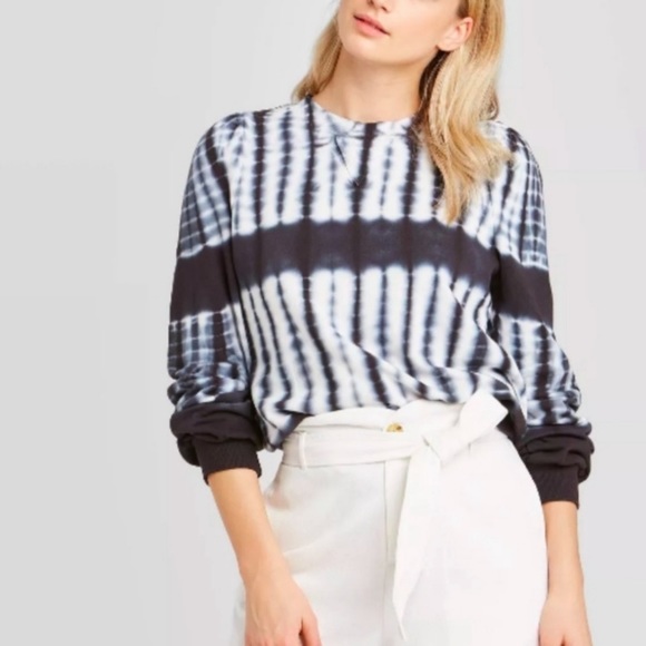 Who What Wear Tops - Who What Wear Puff Crewneck Tie-Dye Sweatshirt